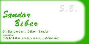sandor biber business card